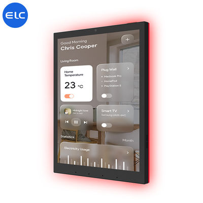 Δωρεάν οθόνη αφής LCD POE Android 13 Προϊόντα έξυπνου σπιτιού με LED Light Bar