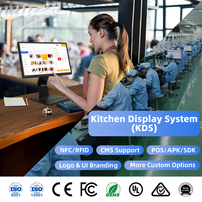 WF2138T 21.5" Διαδραστική οθόνη αφής LCD 1920*1080 16:9 250cd WIFI RJ45 Poe KDS Kitchen Display Pos System Screen με βάση