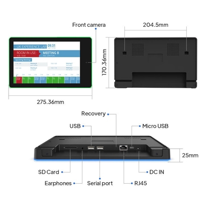 10 ιντσών επιτοίχια Android Tablet για συσκέψεις με LED Light Bar