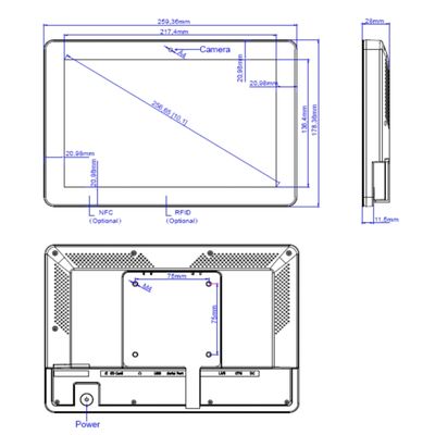 Android 11 Εικονική οθόνη ψηφιακή σήμανση Δωμάτιο συνεδριάσεων Δισκόπηση Tablet με NFC LED Light Bar
