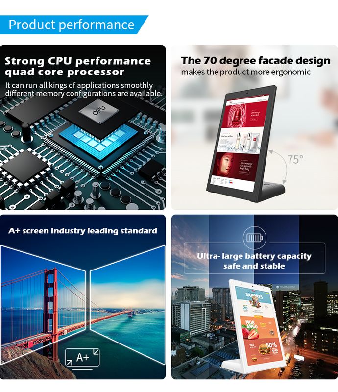Οθόνη αφής Android σε σχήμα L 10.1'' RK3568 Τετραπύρηνος cortex A55 Κάθετη ψηφιακή σήμανση για οθόνη μενού εστιατορίων