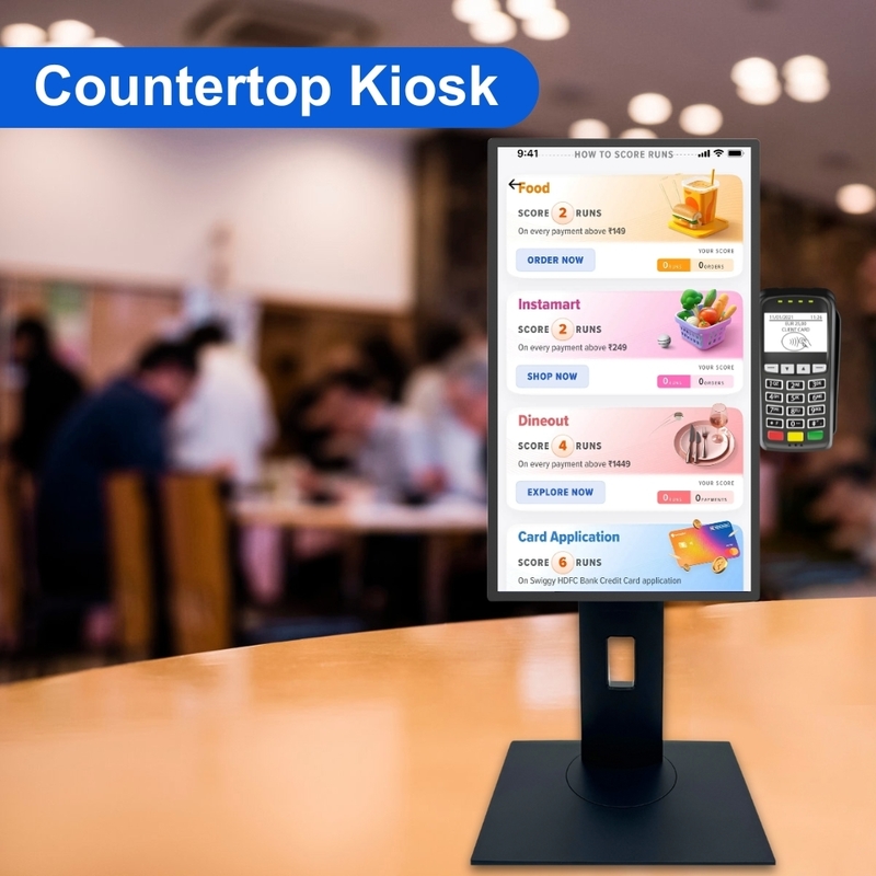 Οθόνη αφής εστιατορίου Pos System Kiosk 24 ιντσών επιτραπέζιο tablet φορητή οθόνη Smart Android 13 TV Display Tablette PC