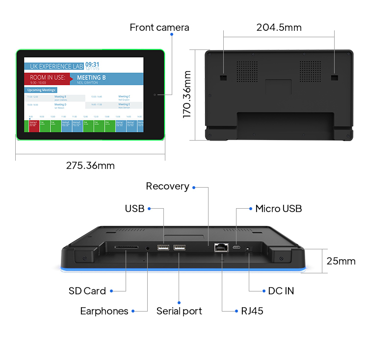 10.1 ιντσών POE Android Tablet με RK3288 CPU