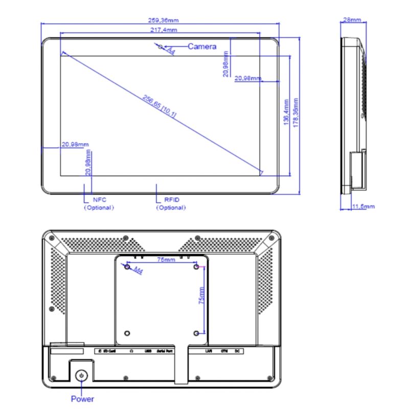 Android 11 Εικονική οθόνη ψηφιακή σήμανση Δωμάτιο συνεδριάσεων Δισκόπηση Tablet με NFC LED Light Bar