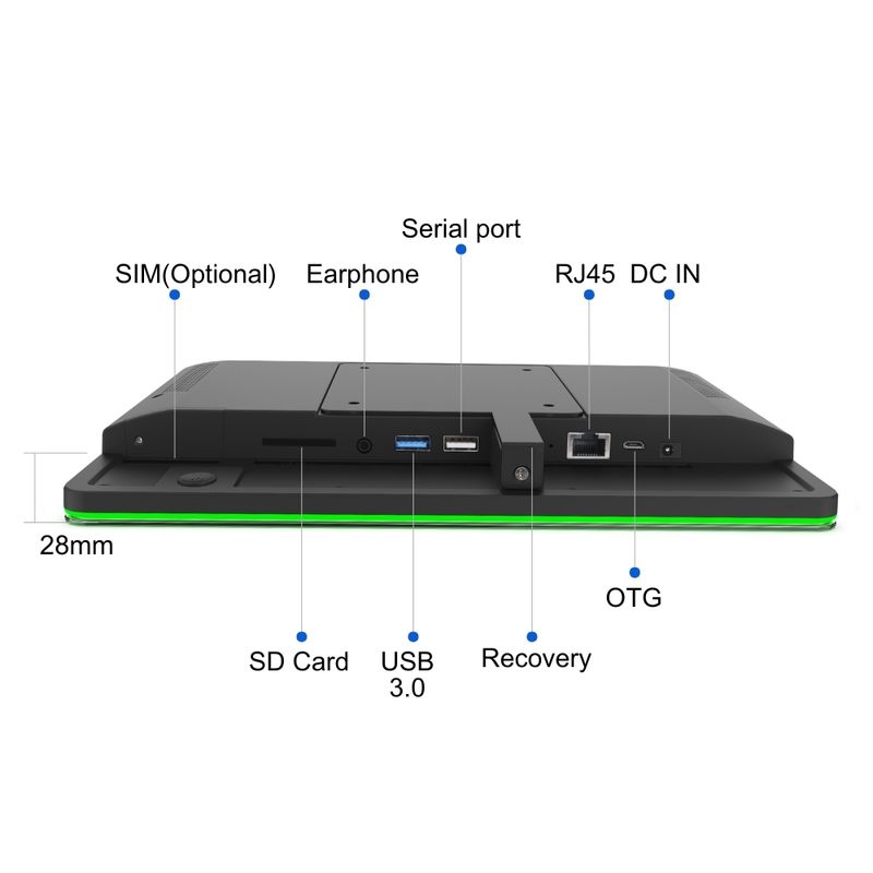 Android 11 Εικονική οθόνη ψηφιακή σήμανση Δωμάτιο συνεδριάσεων Δισκόπηση Tablet με NFC LED Light Bar